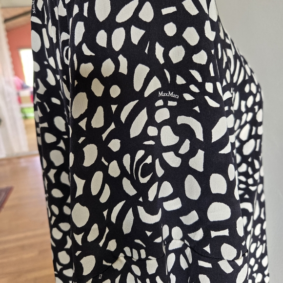 Max Mara Black and White Patterned Blouse Tunic Size 14 - Picture 6 of 6
